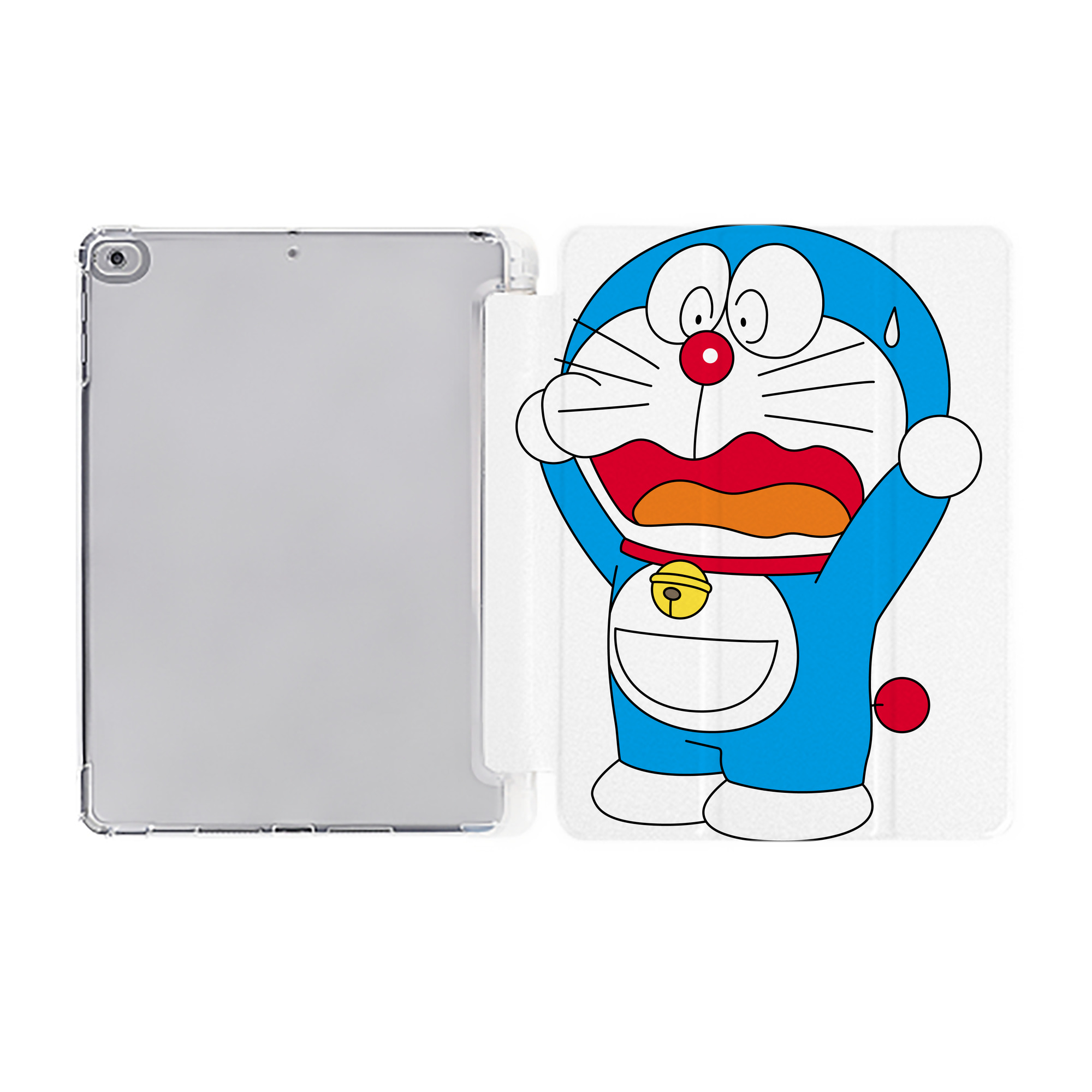 （画像用） ドラえもん Doraemon IPad ケース ペン収納付き 三つ折りスタンド PUレザー×シリコン 対応機種9.5/10.5/10.9インチ